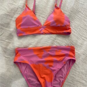 Pink and Orange Bikini Set